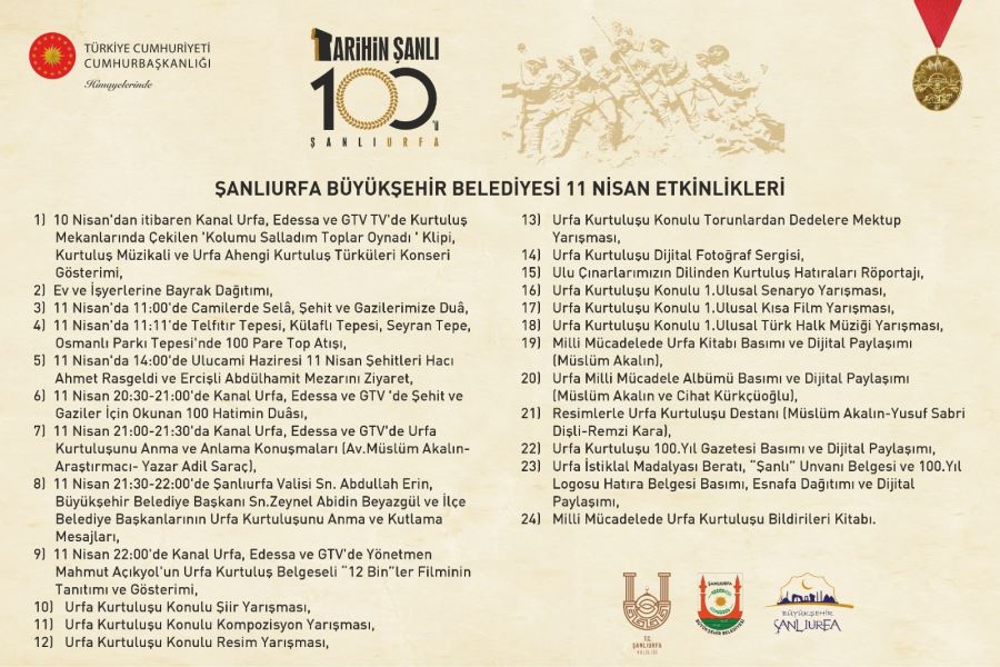 ŞANLIURFA BÜYÜKŞEHİR BELEDİYESI 11 NİSAN ETKİNLİKLERİ