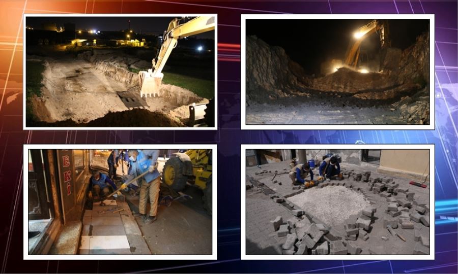 YENİ YOLLAR İÇİN EKİPLER GECE MESAİSİNDE
