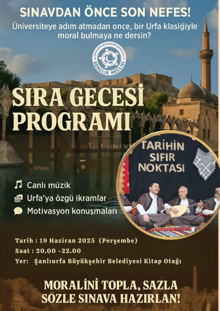 ŞANLIURFA’DA YKS ÖNCESİ GENÇLERE MORAL VE MOTİVASYON GECESİ