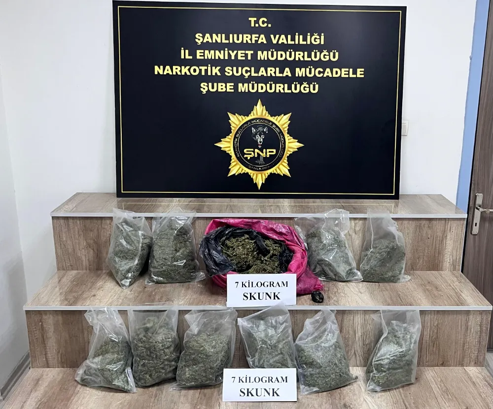 SİVEREK’TE 7 KİLO SKUNK ELE GEÇİRİLDİ, 3 GÖZALTI