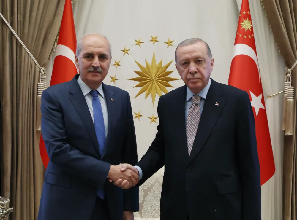 CUMHURBAŞKANI ERDOĞAN, TBMM BAŞKANI KURTULMUŞ’U KABUL ETTİ