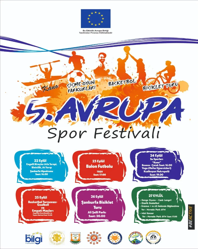 AVRUPA BİRLİĞİ SPOR FESTİVALİ 5, ŞANLIURFA’DA BAŞLIYOR!