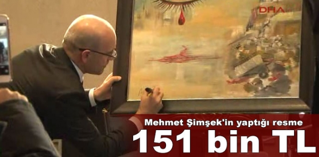 Mehmet Şimşek`in yaptığı resme 151 bin T