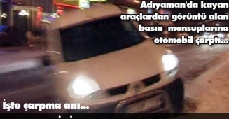 KAYAN ARAÇLARI GÖRÜNTÜLEMEYE ÇALIŞAN BASIN MENSUPLARINA ARAÇ ÇARPTI! KAYAN ARAÇLARI GÖRÜNTÜLEMEYE ÇA